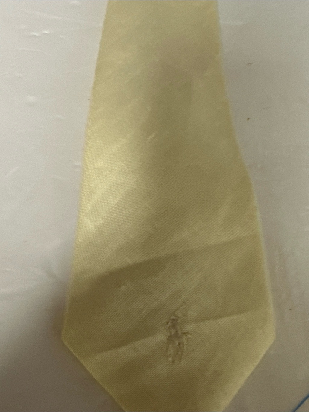 Polo Ralph Lauren’s Solid Light Yellow Linen Tie - Classic Formal Accessory 100